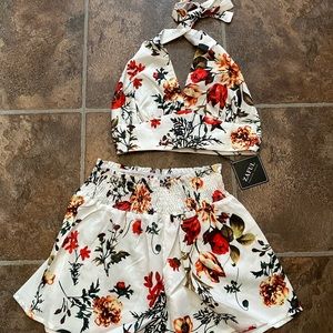 Halter Bralette and Skirt Set